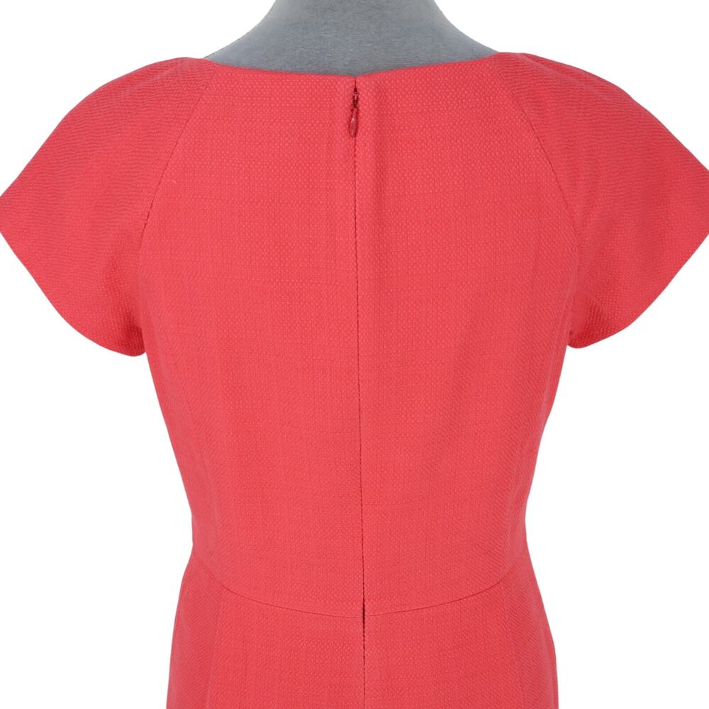 J Crew Dress Womens 6 Salmon Pink Woven Sheath Back Zip Lined Fitted Career - Picture 9 of 14